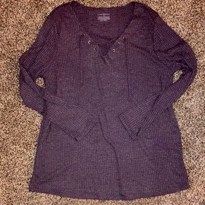 Waffle Knit Long Sleeve Top